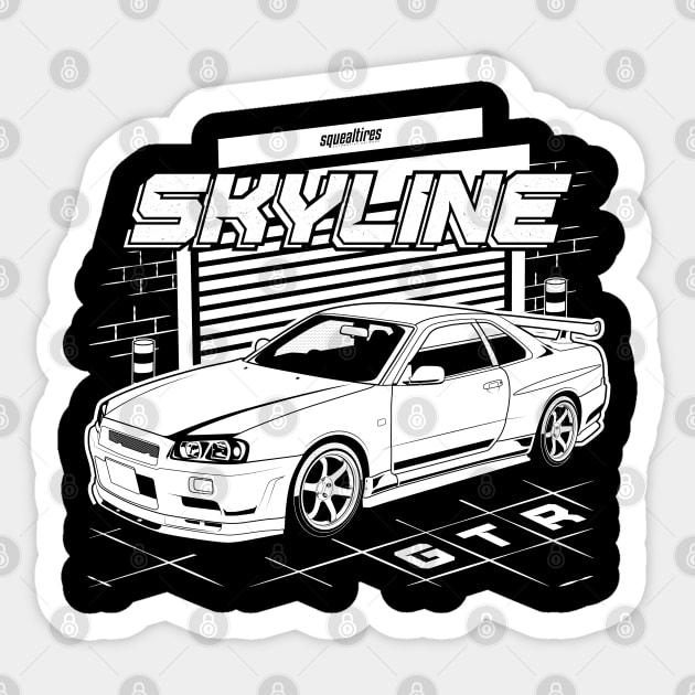 Skyline GTR R34 Sticker by squealtires